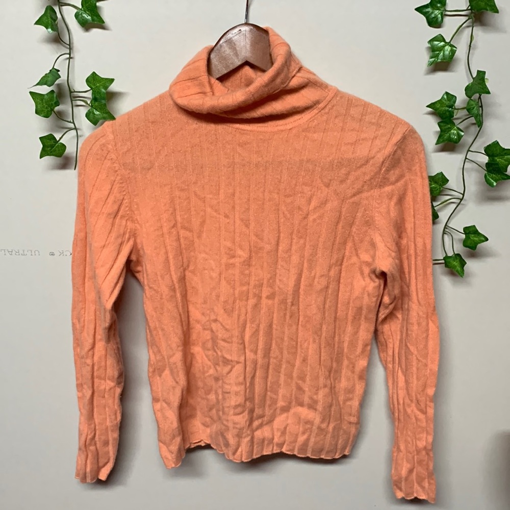100% Andre Christian cashmere sweater, turtle neck, salmon pink, great condition